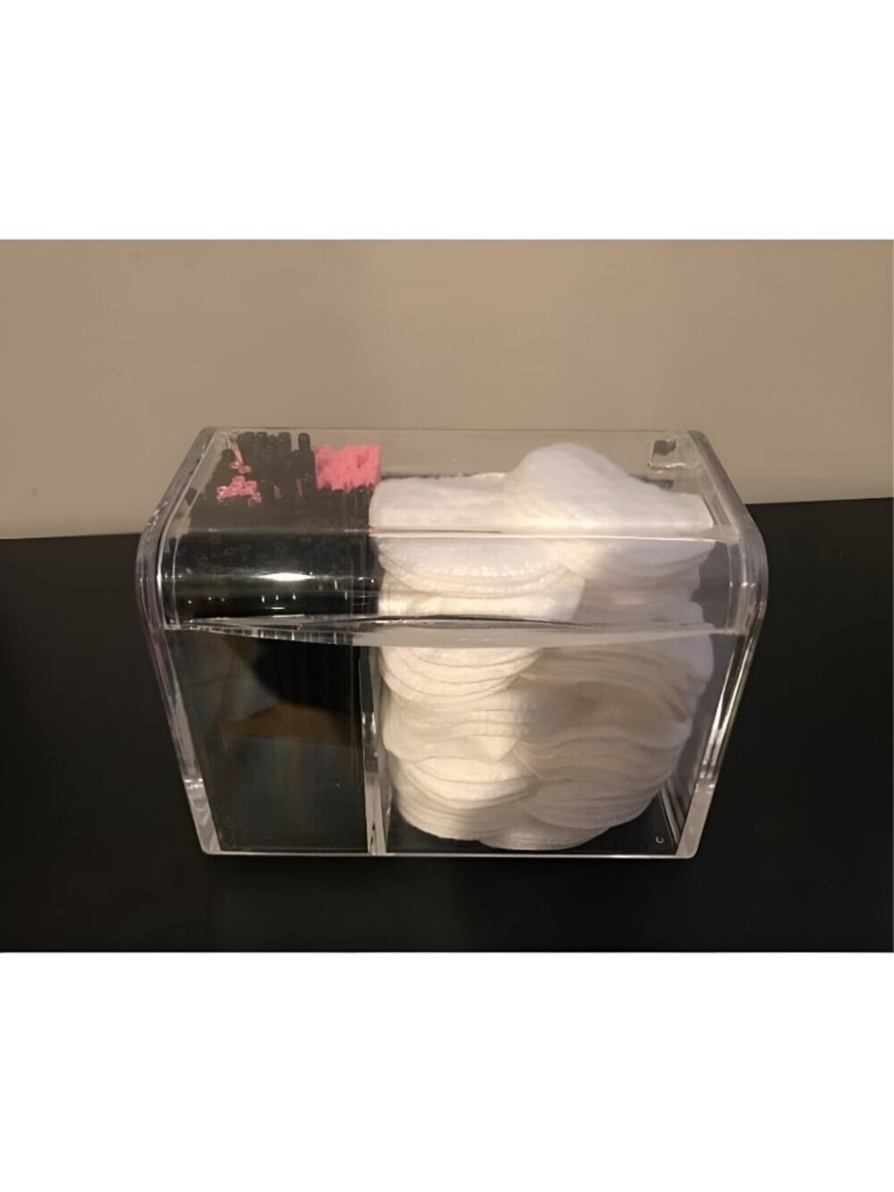Qtip Holder Dispenser for Cotton Ball, Swab, Round Pads, Floss, 3 Compartment